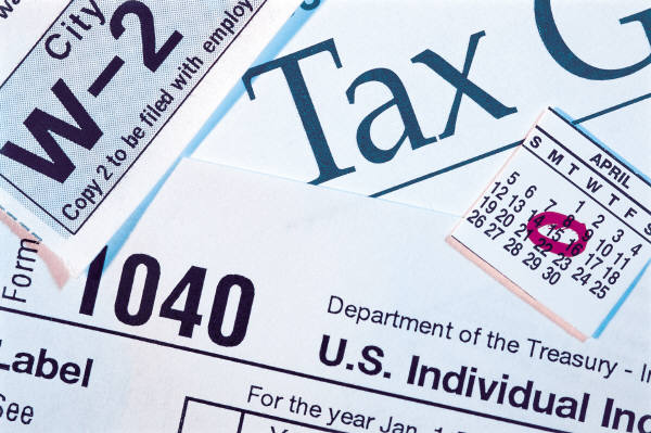 1040 tax return and w-2 form