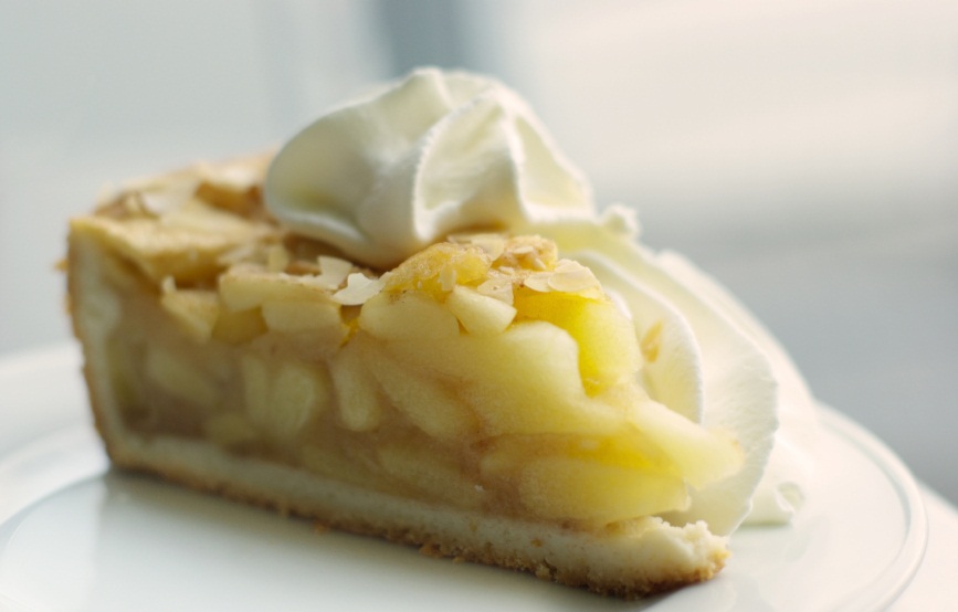 apple pie slice with whipped cream