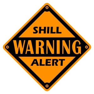 shill warning alert sign